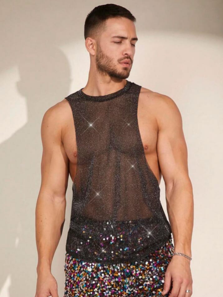 Bonkers Corner Men's Sparking Mesh Tank Top Vests